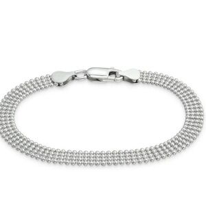 Giani Bernini Sterling Silver Bracelet Four Row Bead Chain